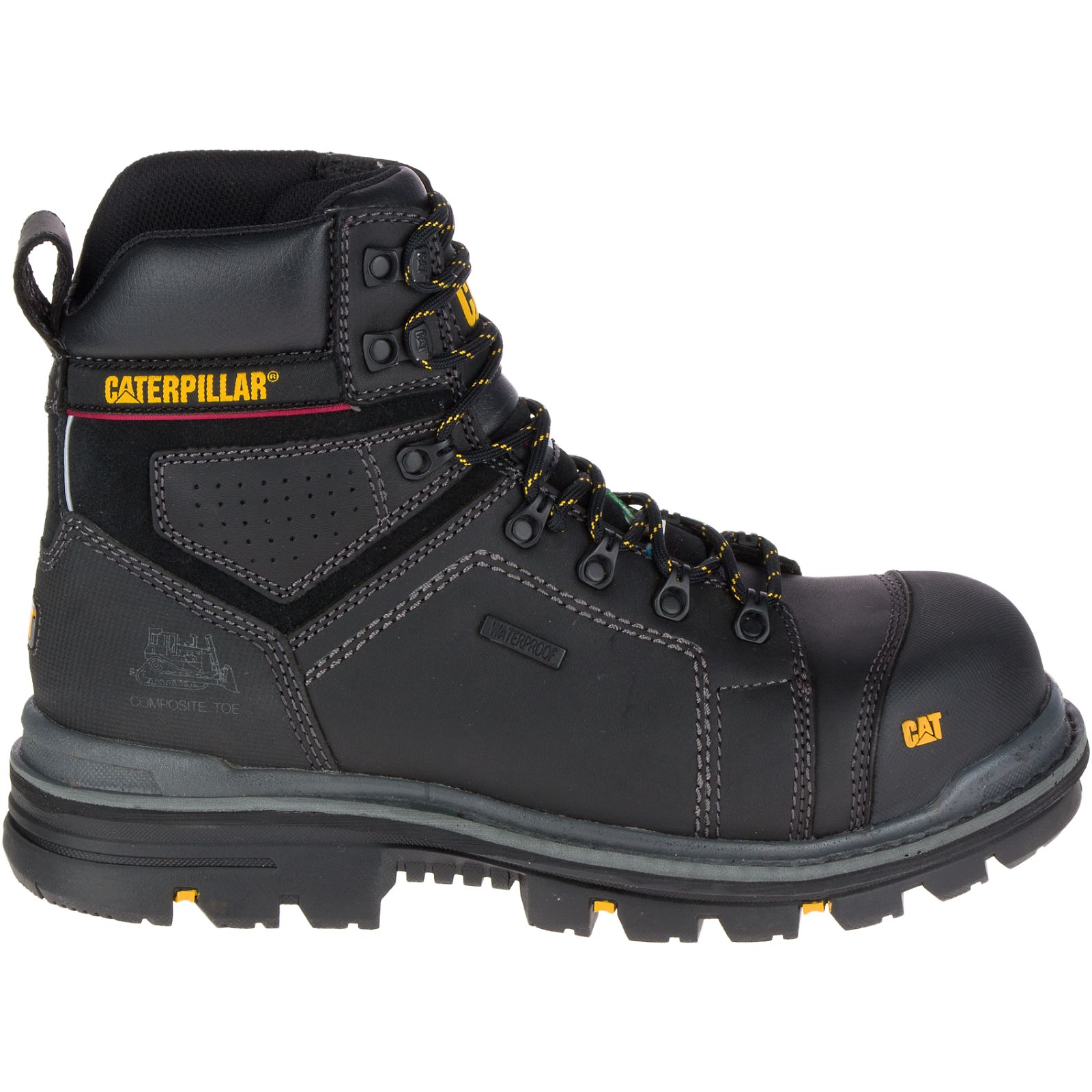 Caterpillar Hauler 6" Waterproof Composite Toe - Mens Work Boots - Black - NZ (382PYTKBU)